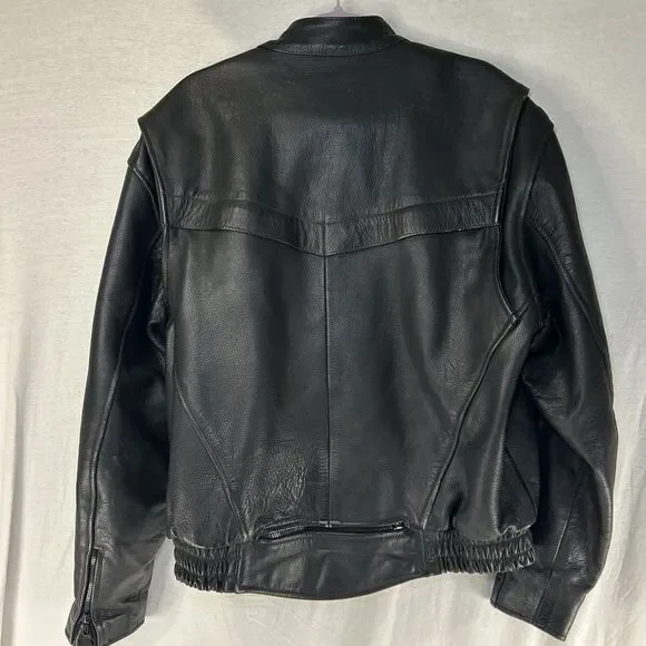 VINTAGE Z1R GENUINE LEATHER Men’s Black Biker Motorcycle Jacket Size 46 No Liner